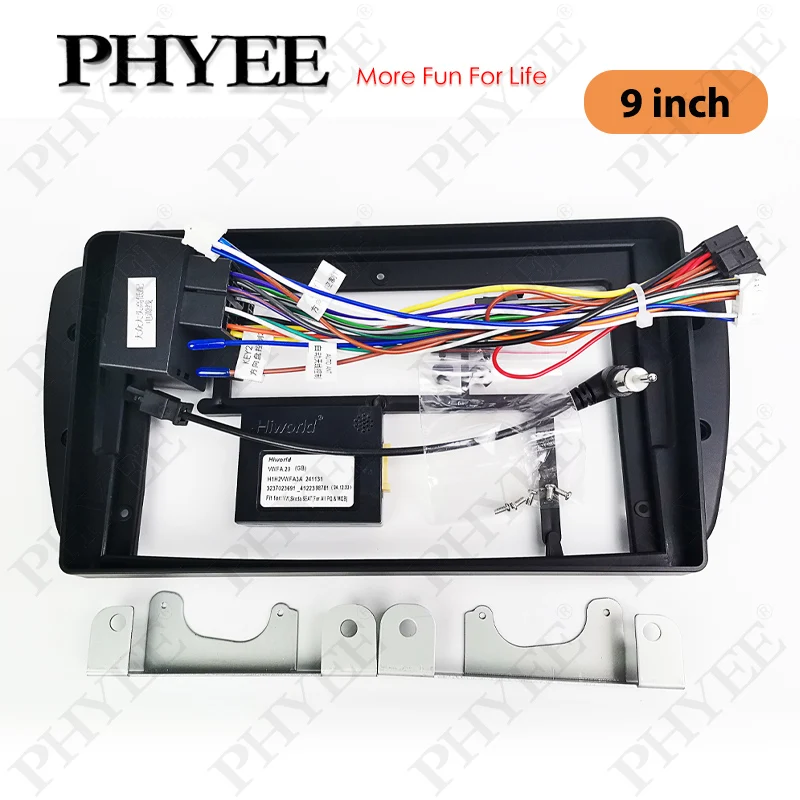 Radio Wiring Harness Adapter, CAN Bus Decoder, 16 Pin Plug Cable, 9 inch Android System Panel Frame for Seat Ibiza 2008 to 2013