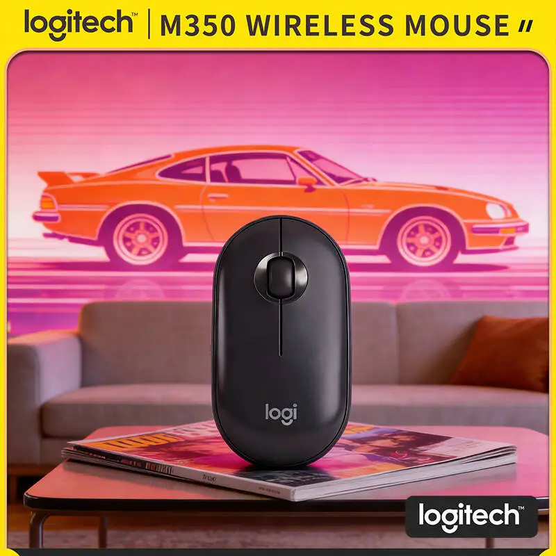 

Logitech M350 Ergonomic Optical Mouse - Comfort Grip, Silent Operation, 10m Range, 18-Month Battery, Works with Tablet iPad PC