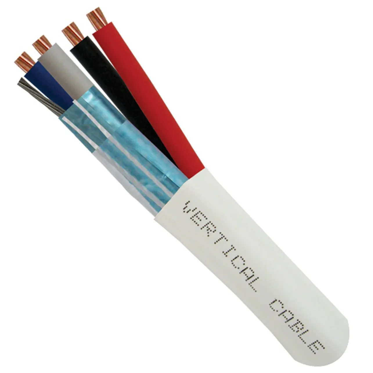 Cable Lighting Control Cable Riser: 22/2 (Shielded) Data + 16/2 Power, Stranded Bare Copper Conductors, White, 1000ft Spool