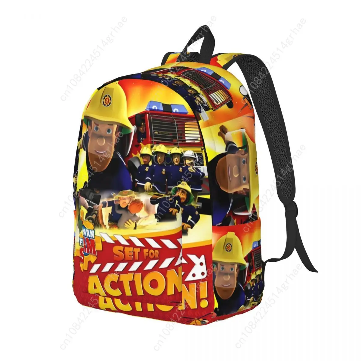 Fireman Sam Backpack for Men Women Teenage Student Hiking Travel Daypack Laptop Computer Canvas Bags Gift
