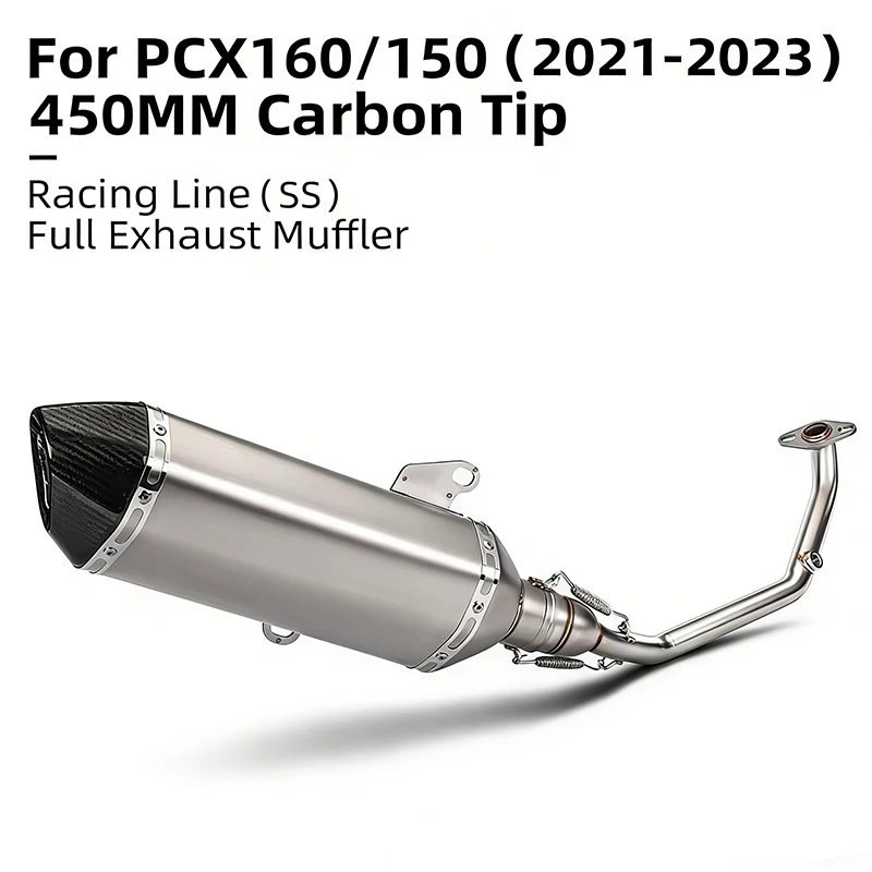 

For Honda PCX 150 160 PCX150 PCX160 2021-2024 Motorcycle Exhaust Escape Moto Full System Front Link Pipe with Muffler