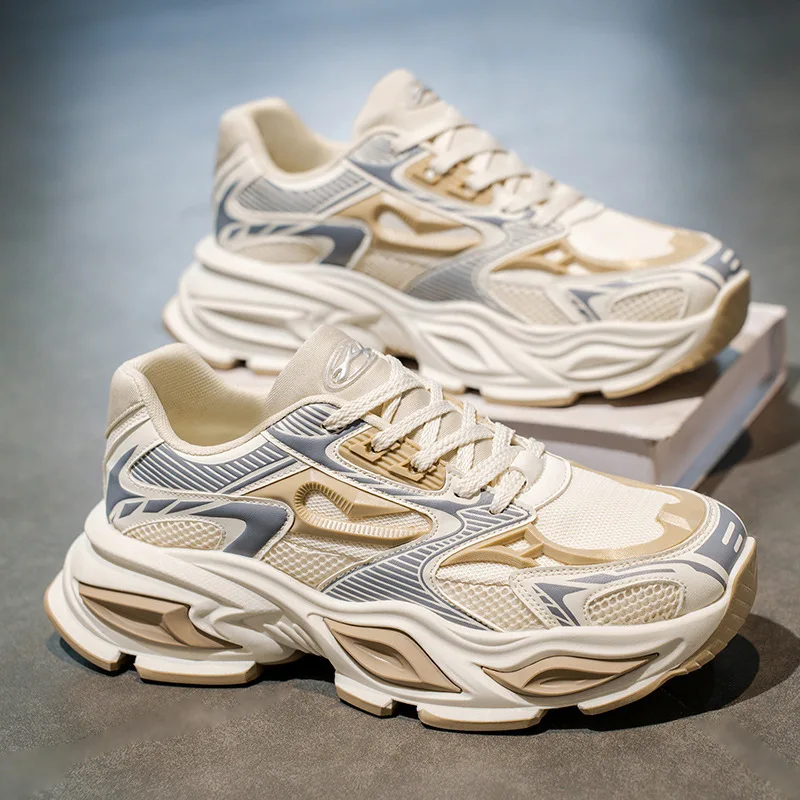 

Модные мужские спортивные кроссовки из искусственной кожи с сетчатой вставкой, дышащие, водонепроницаемые, для бега и походов, повседневная обувь.