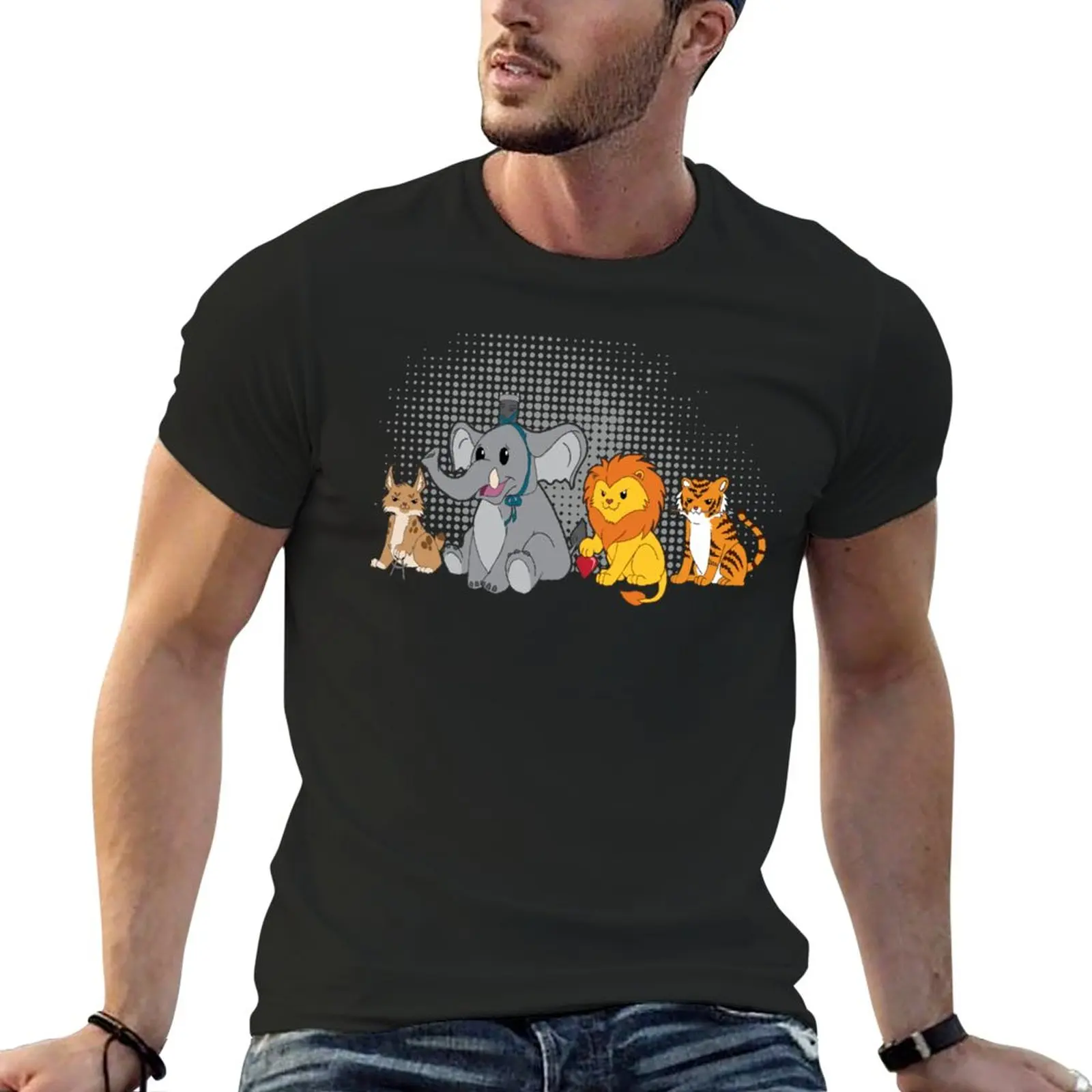 New Fiore's Animals T-Shirt plain t-shirt boys animal print shirt quick drying t-shirt vintage clothes t shirts men