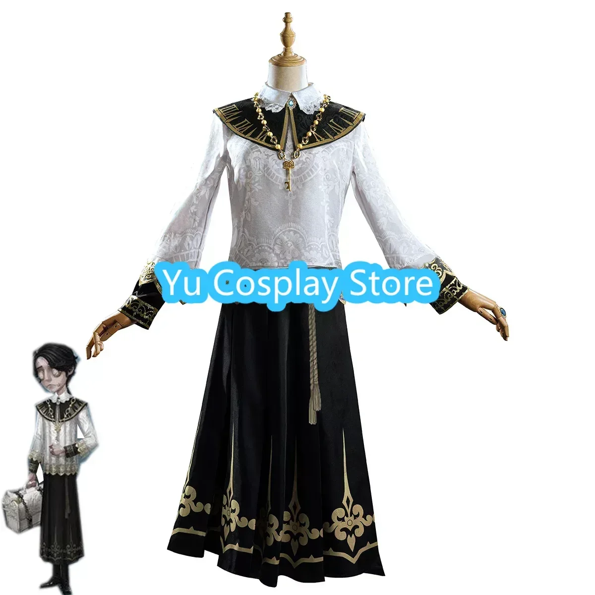 Clock Keeper Aesop Carl Cosplay Costume Game Identity V Embalmer White Suit Fancy Party Outfits Halloween Uniforms Custom Made