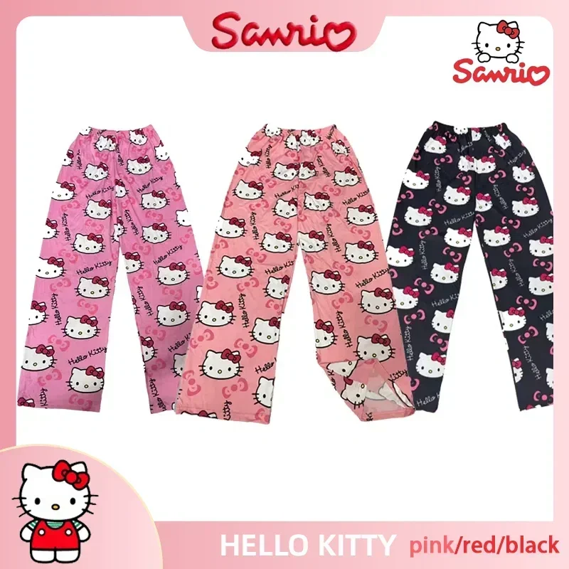 

Hello Kitty Cotton Loose Summer Style Ladies Pajama Pants Pyjama Trousers Women Men Cartoon Sleep Bottoms Lounge Wear Girl Sleep