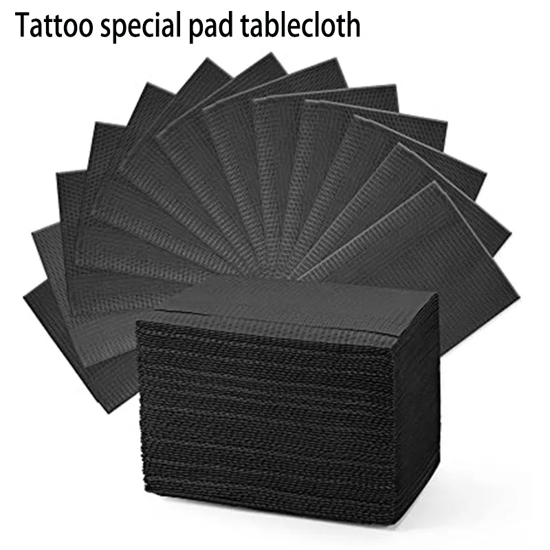 Disposable Tattoo Cleaning table Mat Beauty Nail Tattoo table mat dental bib Black waterproof composite film tablecloth 45*33cm