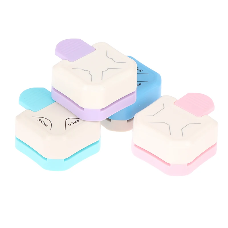 Cortador de canto redondo para Card Craft, Scrapbook, papel de embrulho adesivo, soco redondo, 3 em 1, R4, R7, R10 mm