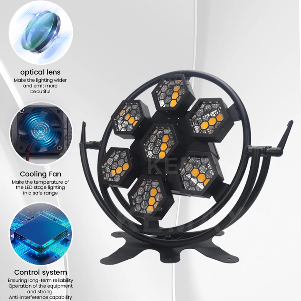 Retro podiumlicht 7 LED COB DMX-besturing Geluidsgeactiveerd RGBW Pixel Achtergrondeffect Disco-verlichting voor bruiloft Concert DJ Club