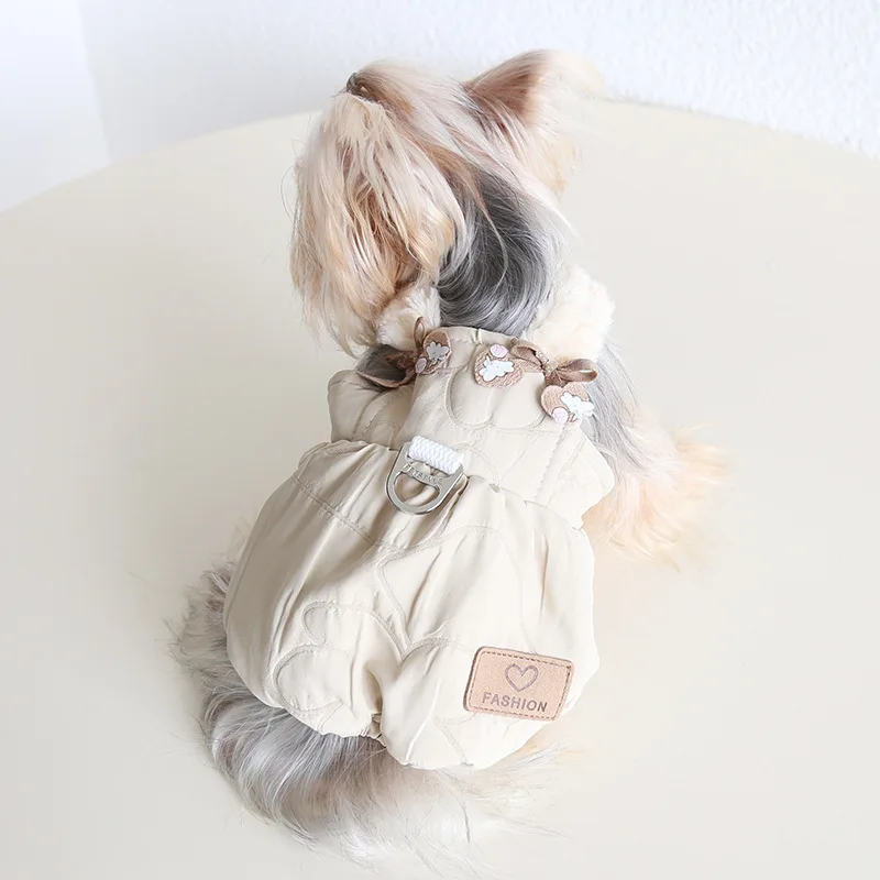 Autumn and Winter New Love Rabbit Pumpkin Traction Skirt Dog Cat Clothing Pet Clothing Strap Bubble Skirt Puppy Clothes