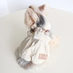 Autumn and Winter New Love Rabbit Pumpkin Traction Skirt Dog Cat Clothing Pet Clothing Strap Bubble Skirt Puppy Clothes