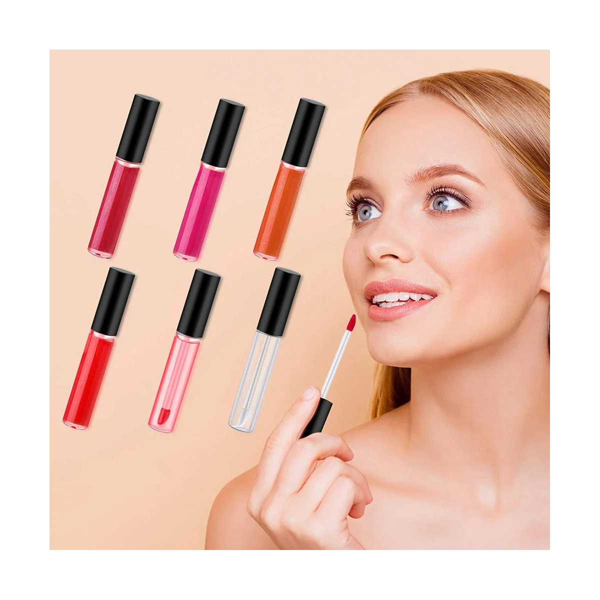 100 قطعة 10 مللي أنابيب ملمع الشفاه الفارغة واضحة صغيرة قابلة لإعادة الملء بلسم الشفاه لمعان الحاويات زجاجات بلاستيكية حاويات ملمع الشفاه