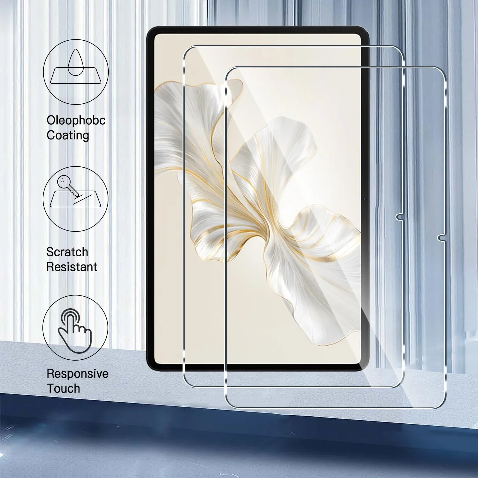 2PCS For Huawei Honor Pad 9 2024 Tempered Glass Screen Protector 12.1 inch Tablet Bubble Free HD Anti-Scratch Protective Film