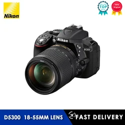 Nikon DSLR D5300 Camera, Equipped with 18-55mm Lens, 24MP CMOS Digital SLR Camera