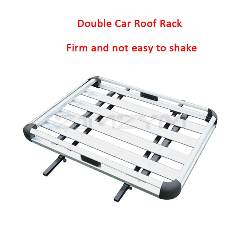 Universal Car Roof Rack Silver Black 1.27/1.4 Double Deck Car Roof Rack Aluminum Alloy Top Carrier Luggage Basket For SUV  Car