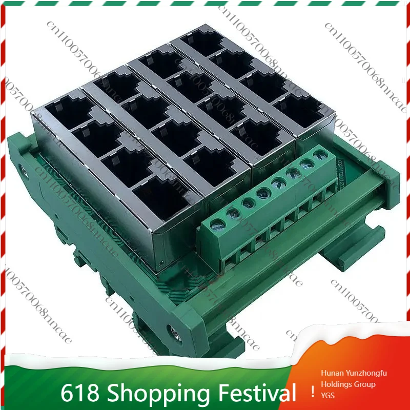 8/16 Port RS485 to RJ45 Modbus Communication Hub, Multi-Network Interface Module for Industrial IoT & PLC