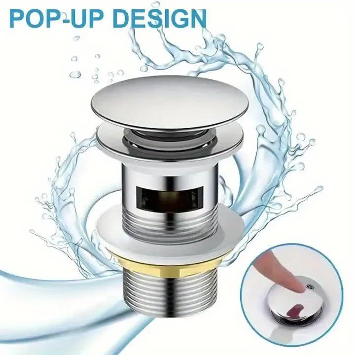 Washbasin Copper Spring Launching Device Bathroom Sink Basin Pressing Mushroom Head Dewatering Device Table Basin Drainage Acces