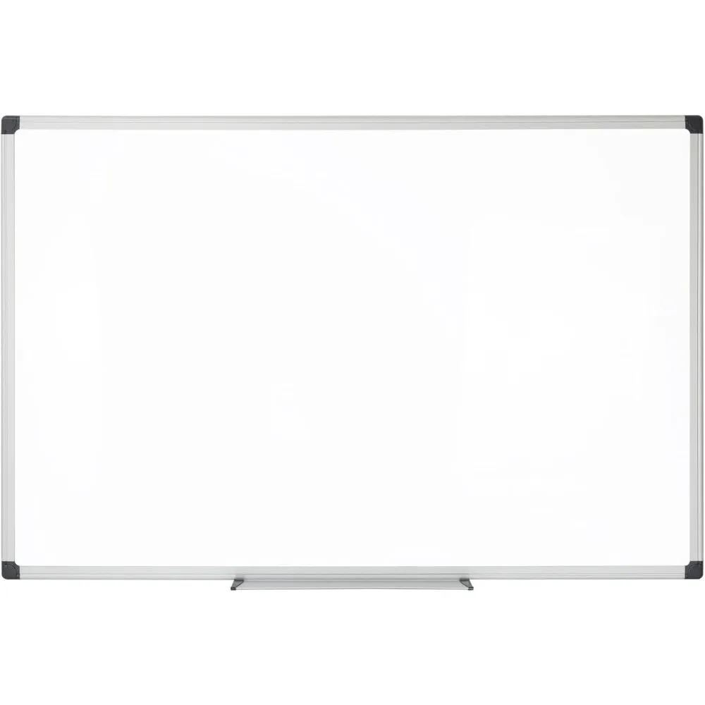 سبورة بيضاء مغناطيسية للمسح الجاف، 48 × 72، إطار فضي #1