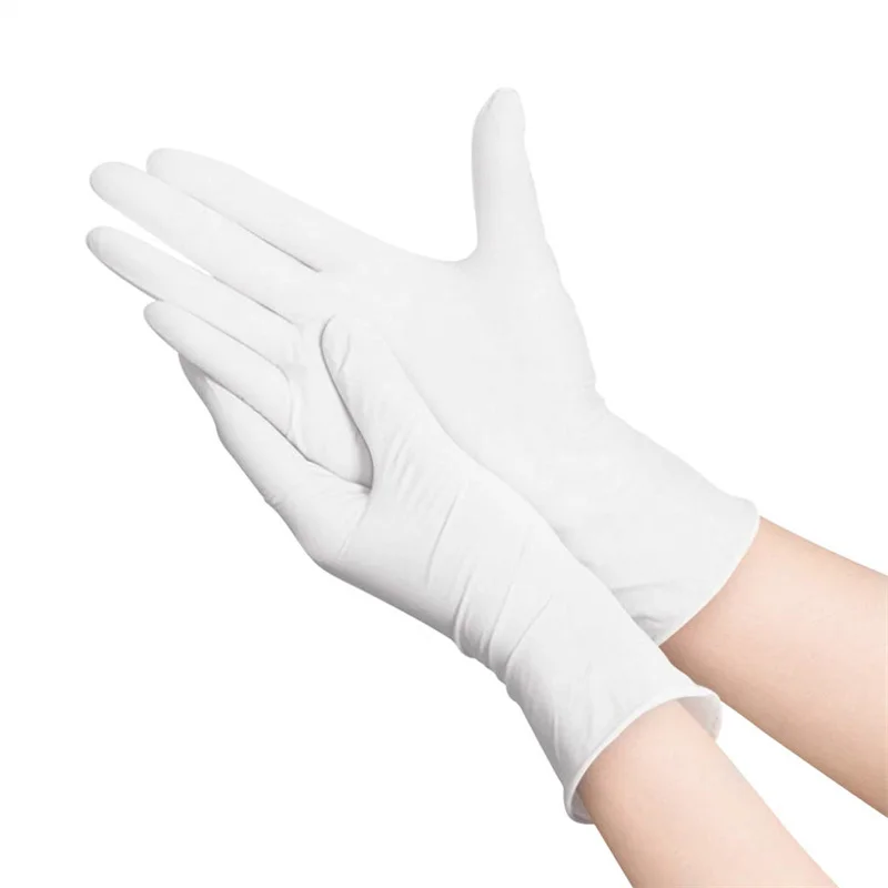 White Nitrile Disposable Gloves 100 50 20 Latex Free Exam Glove For Tattoo Home Cleaning Pet Care S M L Lab Protect Black Gloves