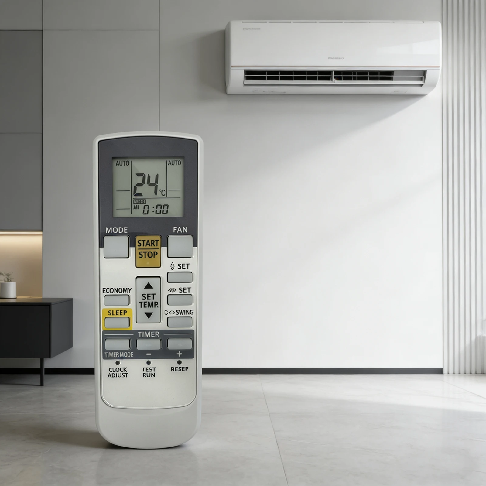 

Fujitsu General Air Conditioner Remote Control AR-RAH5E, also compatible with AR-RAL1E and RAJ1E.
