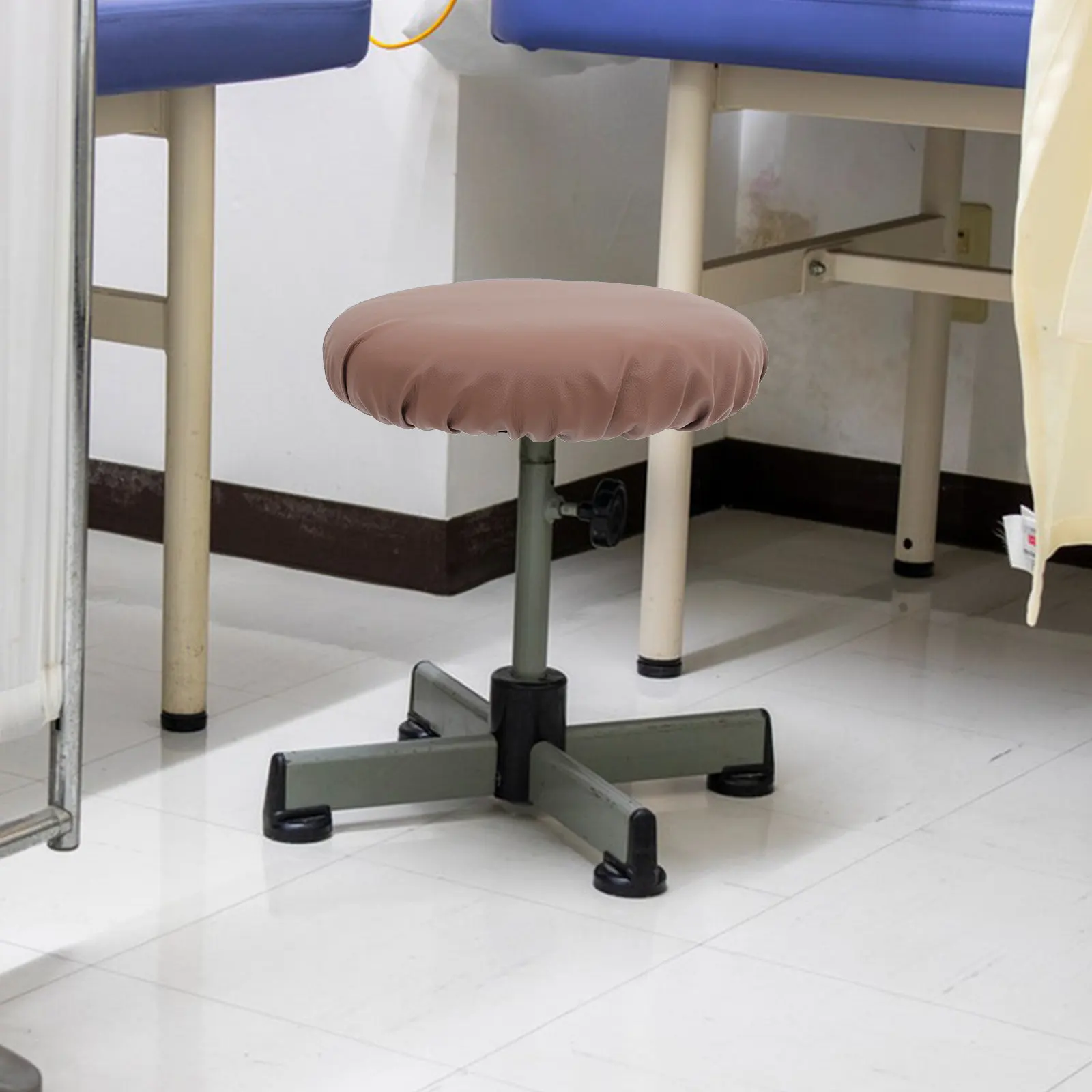 PU Round Stool Cover Waterproof Stretchable Chair Seat Protector for Barstool Office Salon Chair 34-35Cm Snug Fit Easy Clean