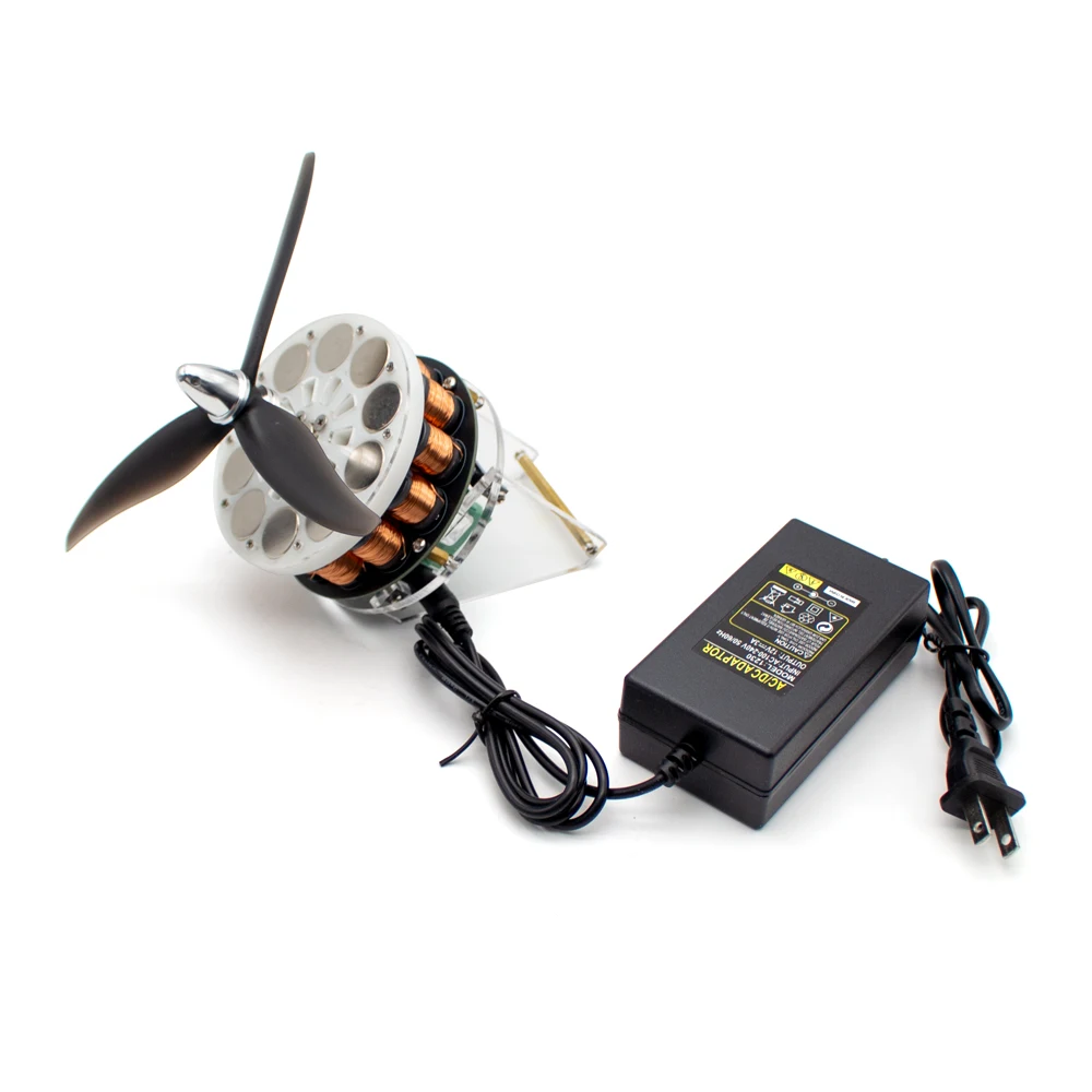 Axial Flux Brushless Motor Fan Model – 12–24V DC, Speed Adjustable, 3-Blade Propeller, Low Noise & Low Power