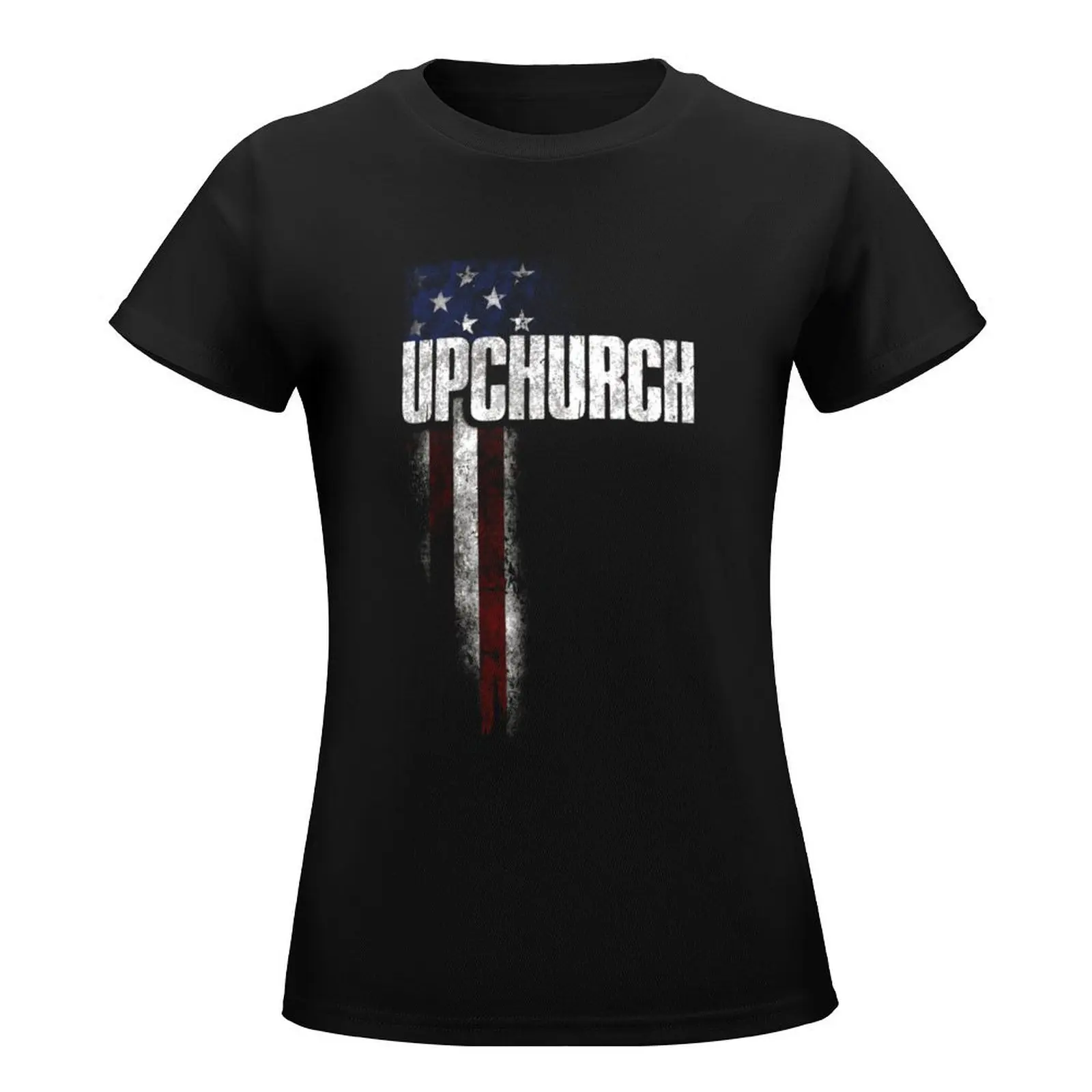 Upchurch Family American Flag Graphic Trending Youth T-Shirt sweat plus size tops tops t-shirts for Women pack