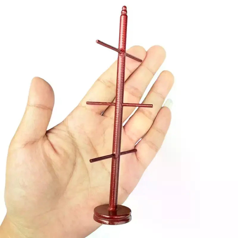 1Pcs 1:12 Dollhouse Miniature Redwood Coat Rack Furniture Model Toy Doll House Decor Accessories Mini Wooden Retro Scene Props