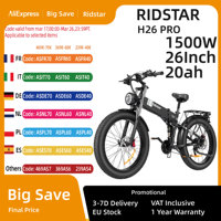 Ridstar H26 PRO Folding Electric Bicycle 1500W Motor 48V23AH Battery Hydraulic Brake E Bike 26*4.0 Inch Fat Tire Electric Bike