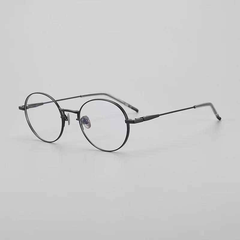 

Retro Handmade Titanium Glasses Frame for Men And Women Lightweight round Myopia Anti Blue Light Eyewear 463YX Top Quality