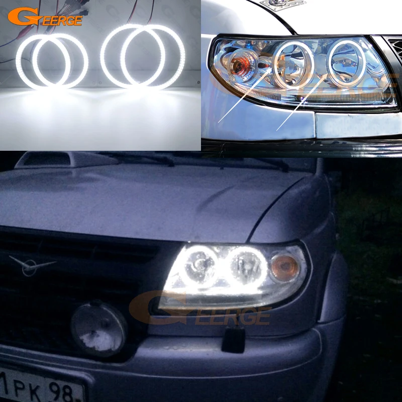 For UAZ Patriot Baijah Tulos 2007-2019 Ultra Bright SMD LED Angel Eyes Halo Rings Kit Day Light Car Styling Accessories