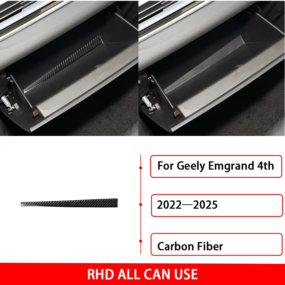 

Для Geely Emgrand 4 2022-2025 наклейка из настоящего углеродного волокна, коробка для хранения второй пилота, полоска, аксессуары