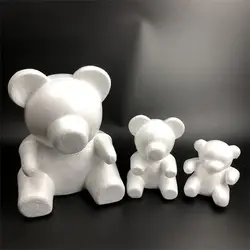 1Pcs White Foam Bear Mold Polystyrene Styrofoam Artificial Flower Head Rose Bear Valentine's Day Gifts Party Wedding Decoration