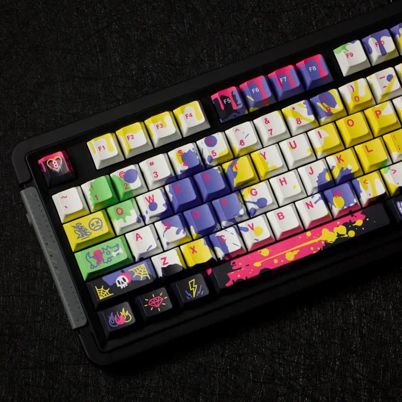 Graffiti Keycap Alice Set Cherry Profile PBT Dye-sublimation Keycaps for Mechanical Keyboard Mx Swich 61/64/68/84/87/104/108 키캡