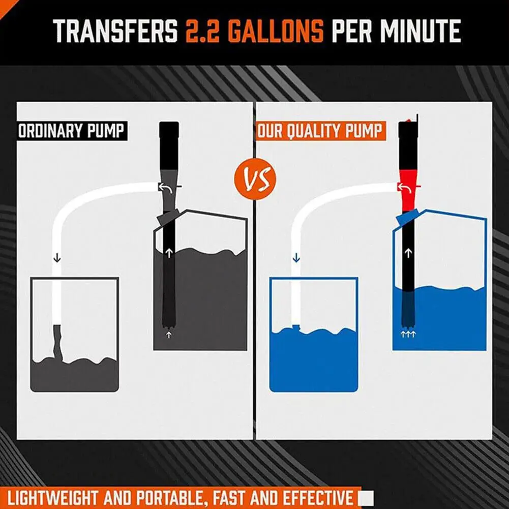 Liquid Transfer Pump Battery Operated Siphon Liquid Extractor Pump 2.2 Gallons per Min Portable Water Diesel Fuel Transfer Pump