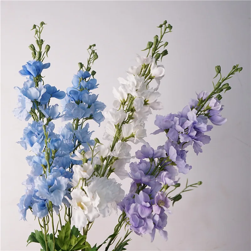 Moisturizing Delphinium Artificial Flowers Home Living Room Decor Real Touch Fake Flowers Wedding Party Layout Photography Props