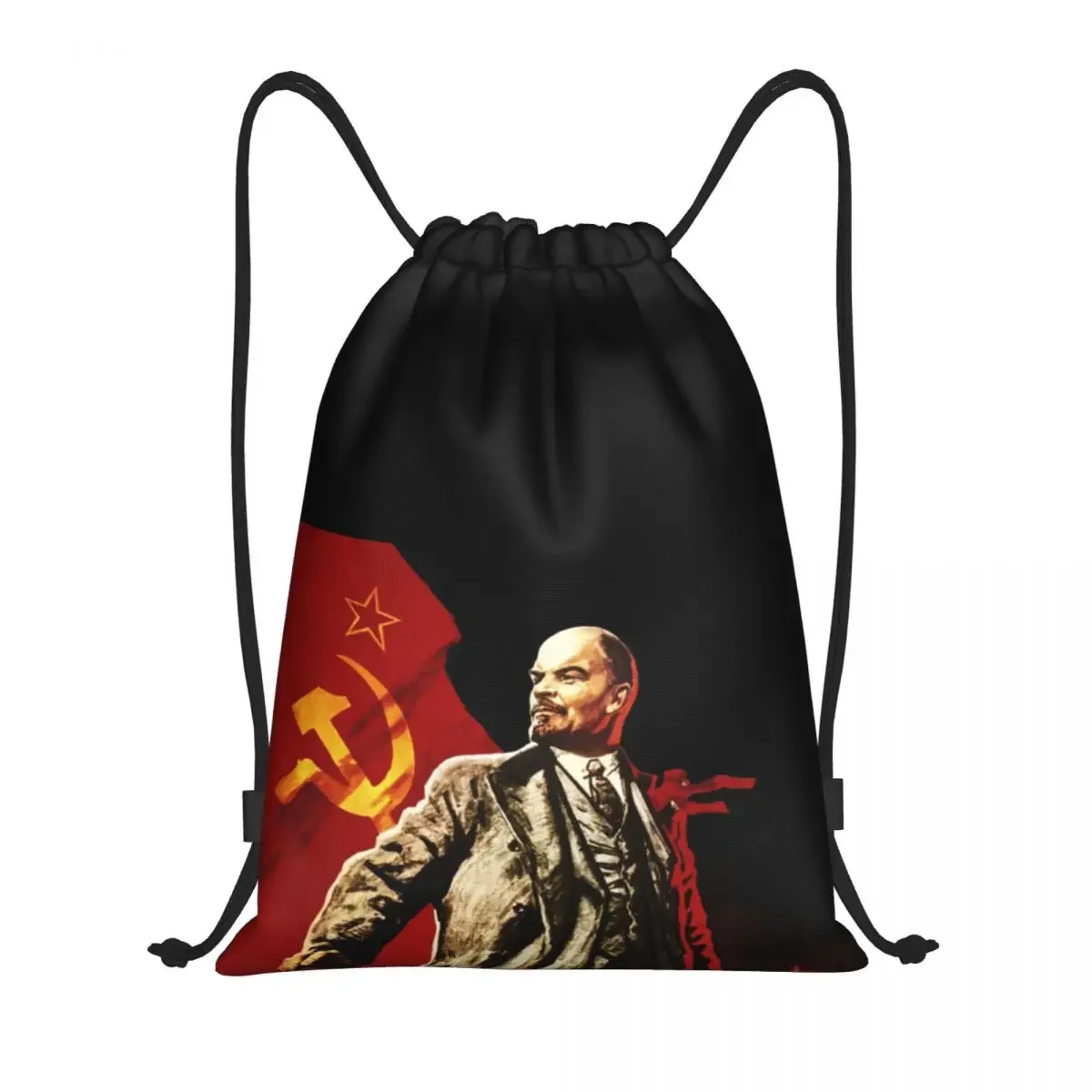 Custom Lenin Drawstring Bags Women Men Lightweight Russia Ussr CCCP Sports Gym Storage Backpack