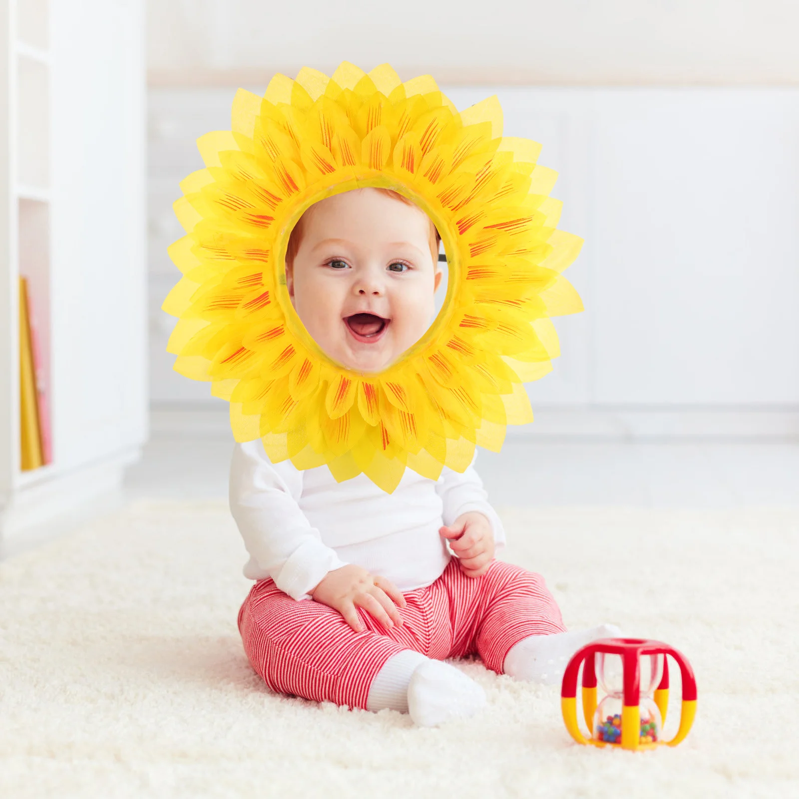 

1Set Sunflower Headgear Hat Flower Costume for Kids Halloween Carnival Stage Dance Party Cosplay Gift Pet Dog Flower Accessory