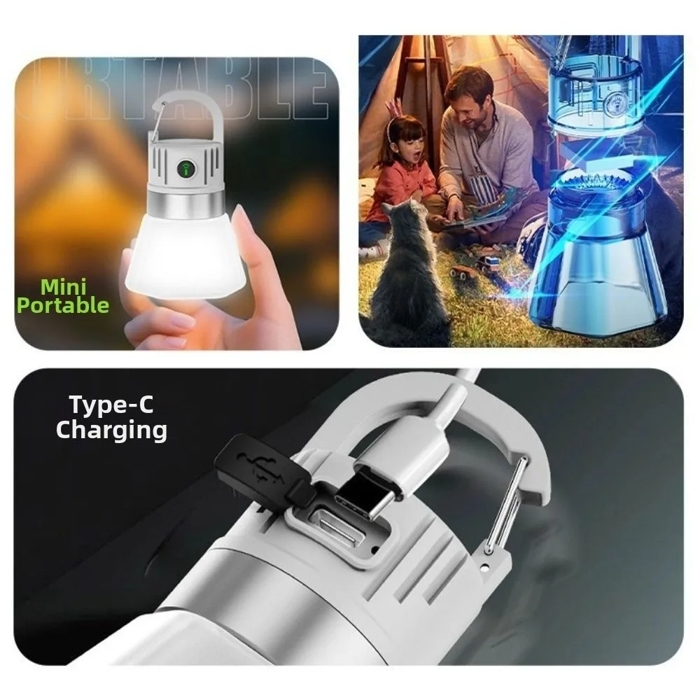 Multicolored Mini LED Flashlight Handheld Hanging Function Portable Hook Lamp Creative Waterproof RGB Ambient Light Camping Use