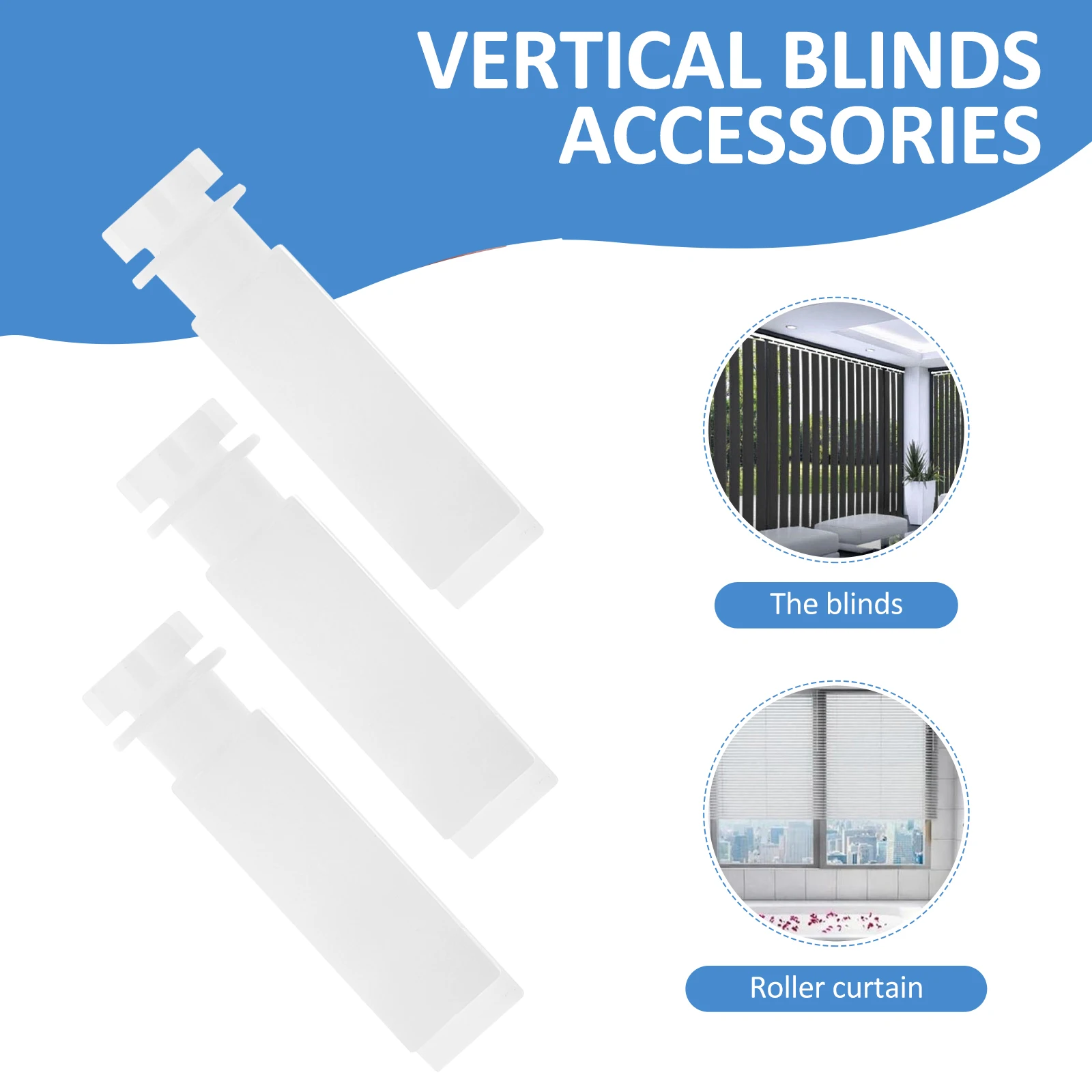 

6 set 6 Sets Pvc Vertical Blind Stem Replacement Repair Kit White Plastic Parts Easy Installation No Drilling Minimalist