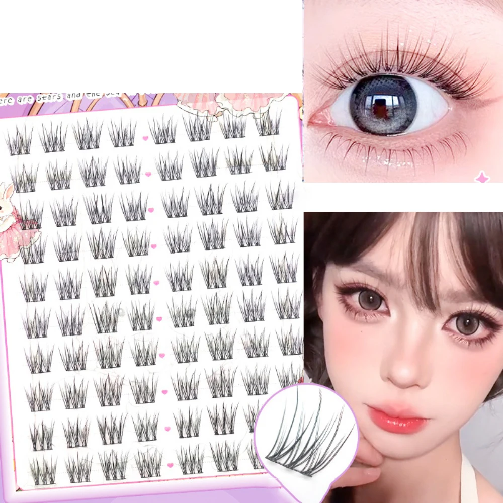 Zestaw do samodzielnego przedłużania rzęs Manga Lashes Naturalne kępki rzęs Miękkie sztuczne rzęsy Narzędzia do codziennego makijażu