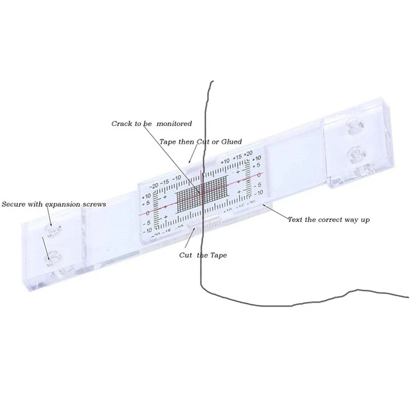 Crack Monitoring Record, 3Pcs Crack Measurement Tool, Crack Width Gauge, Clear Acrylic Corner Crack Comparison Caliper Durable