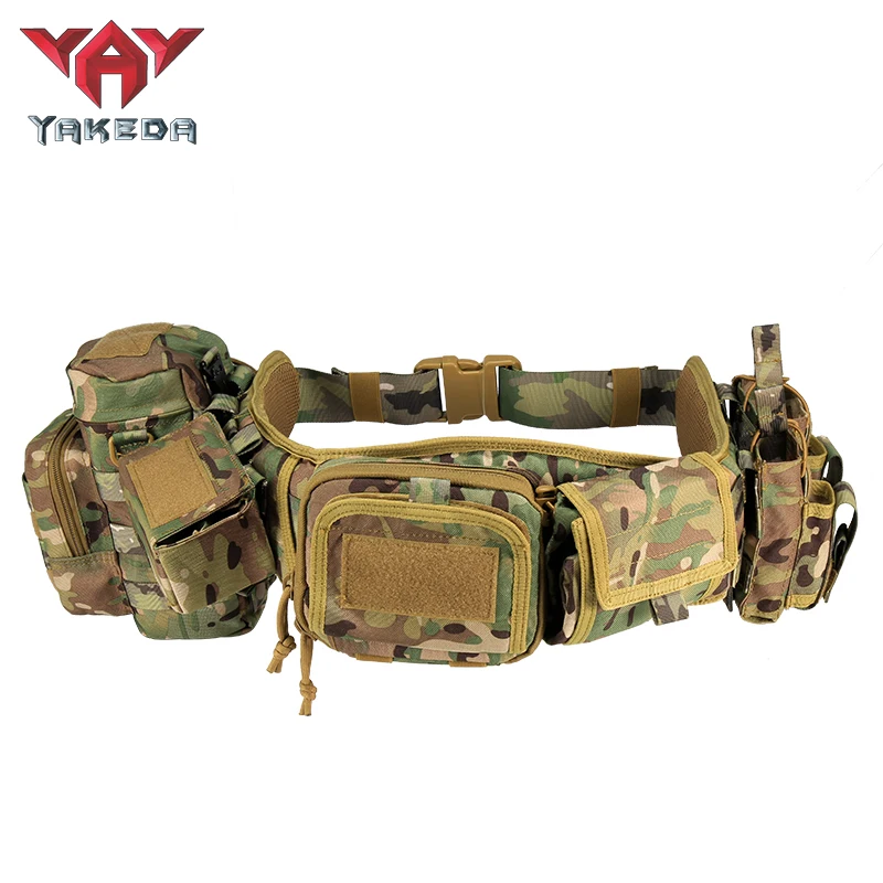 Imagem -02 - Yakeda-molle Ajustável Acolchoado Cintura Bolsa Conjunto Caça Gadget Bolsa Patrulha Dever Cinto Combate Utilitário Tático com Coldre Pcs