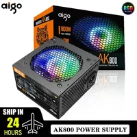 Aigo AK PC PSU Power Supply Unit 500W 600W 700W 800W 1000W Gaming 120mm RGB Fan 220V ATX Desktop computer Power Supply for BTC