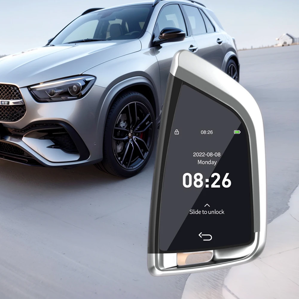 CF568 Modified Remote Smart Key LCD Screen with On-BD Comfortable Keyless Entry Auto Lock for Start and Stop Engine Button Cars