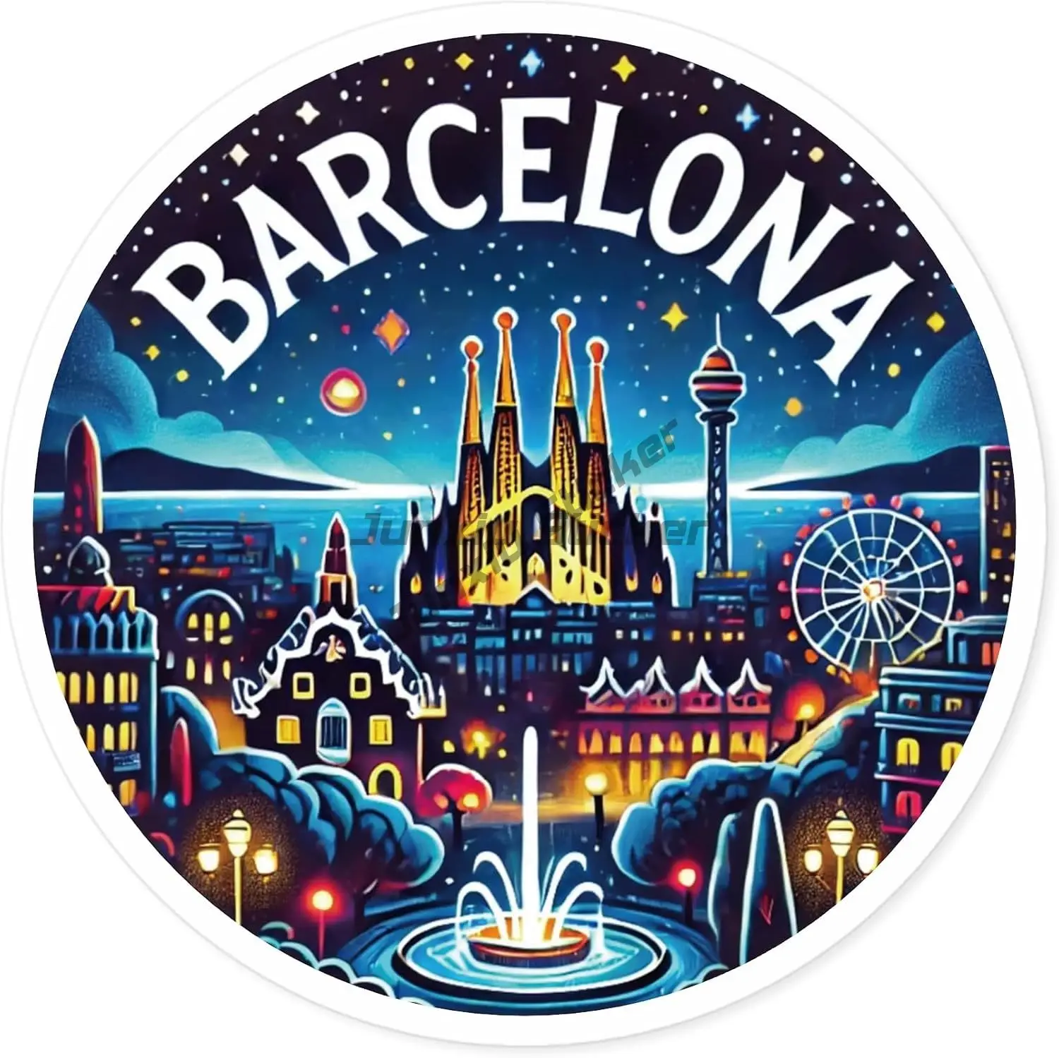 SPAIN BARCELONA Sagrada Familia Vintage Travel Vinyl Sticker for Car Laptop Self-adhesive Decorative Cover Scratch Decals 3