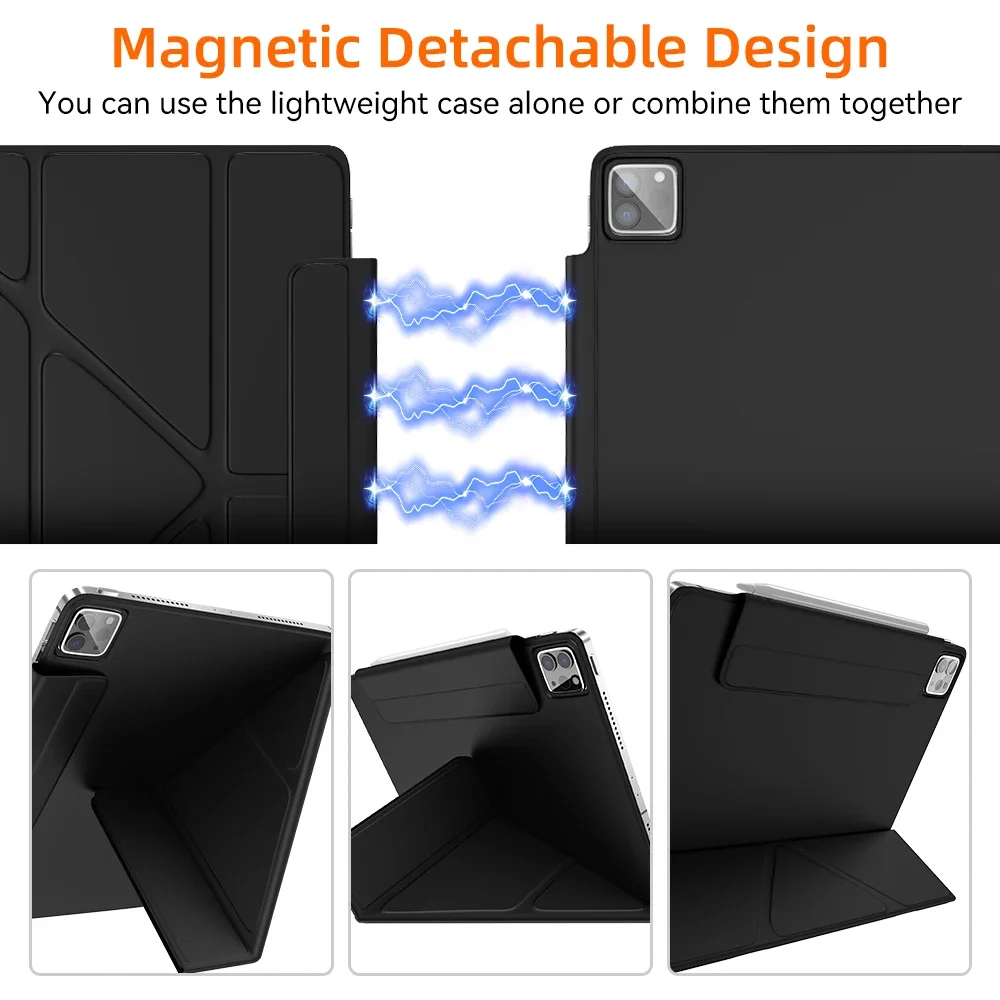 For 2025 ipad Case For ipad 11 13 M2 3 4 Magnetic Separation Case For iPad 10th A16 10.9 12.9 Air 5 4 3 9/8/7th Tablet Case