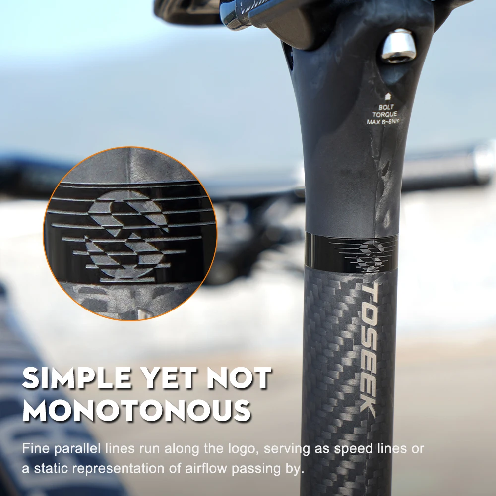 TOSEEK 0mm Offset Carbon-Sattelstütze 27,2/31,6MM MTB Mountainbike Rennrad Sattelstütze Leichtgewichtige Fahrrad-Sattelstütze Fahrradteile – Detail 6