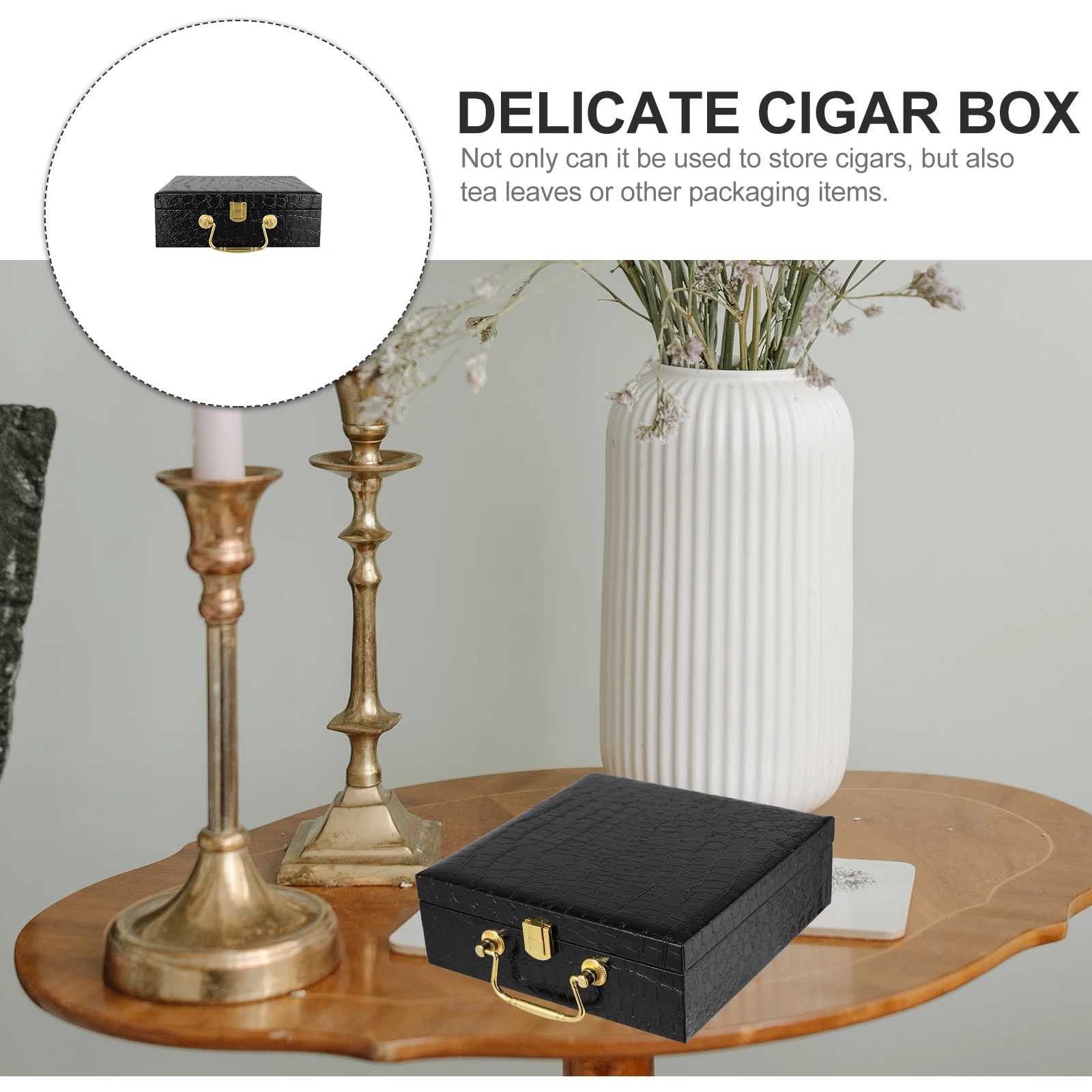 

Flip-cover Tea Box Decorative Boxes with Lids Health Products Black Wood for Storage