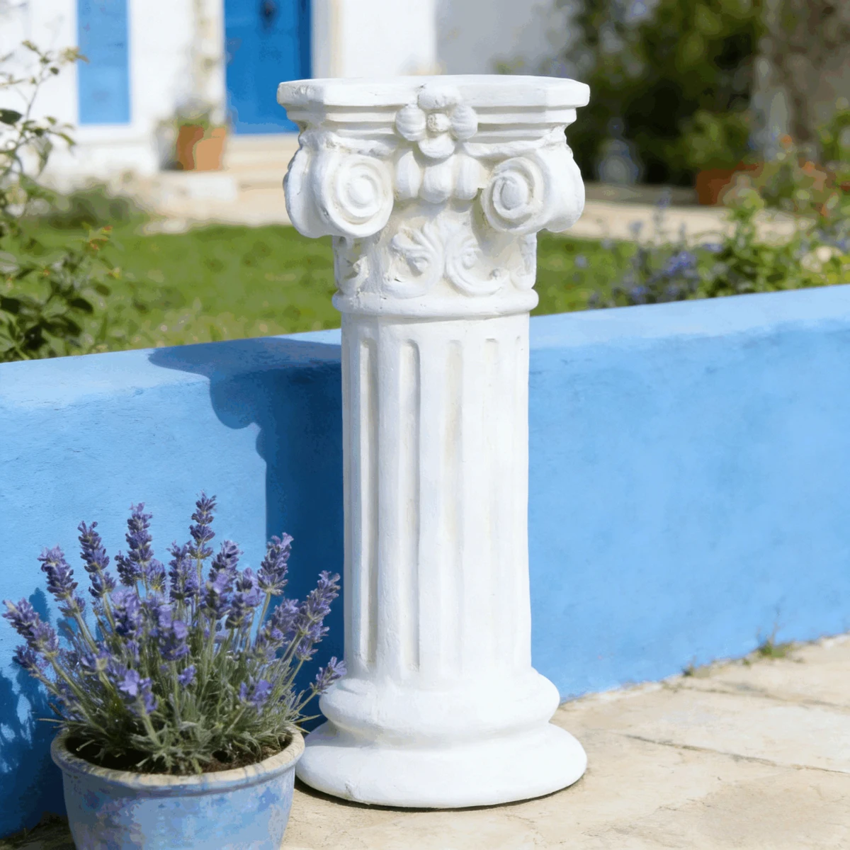 Garden Decorative Column, 15"Retro Elegant White Ancient Greek Style Roman Column, Suitable for Garden Decoration, Suitable for Weddings And Dining Tables, Multifunctional Indoor/outdoor Use, Perfect