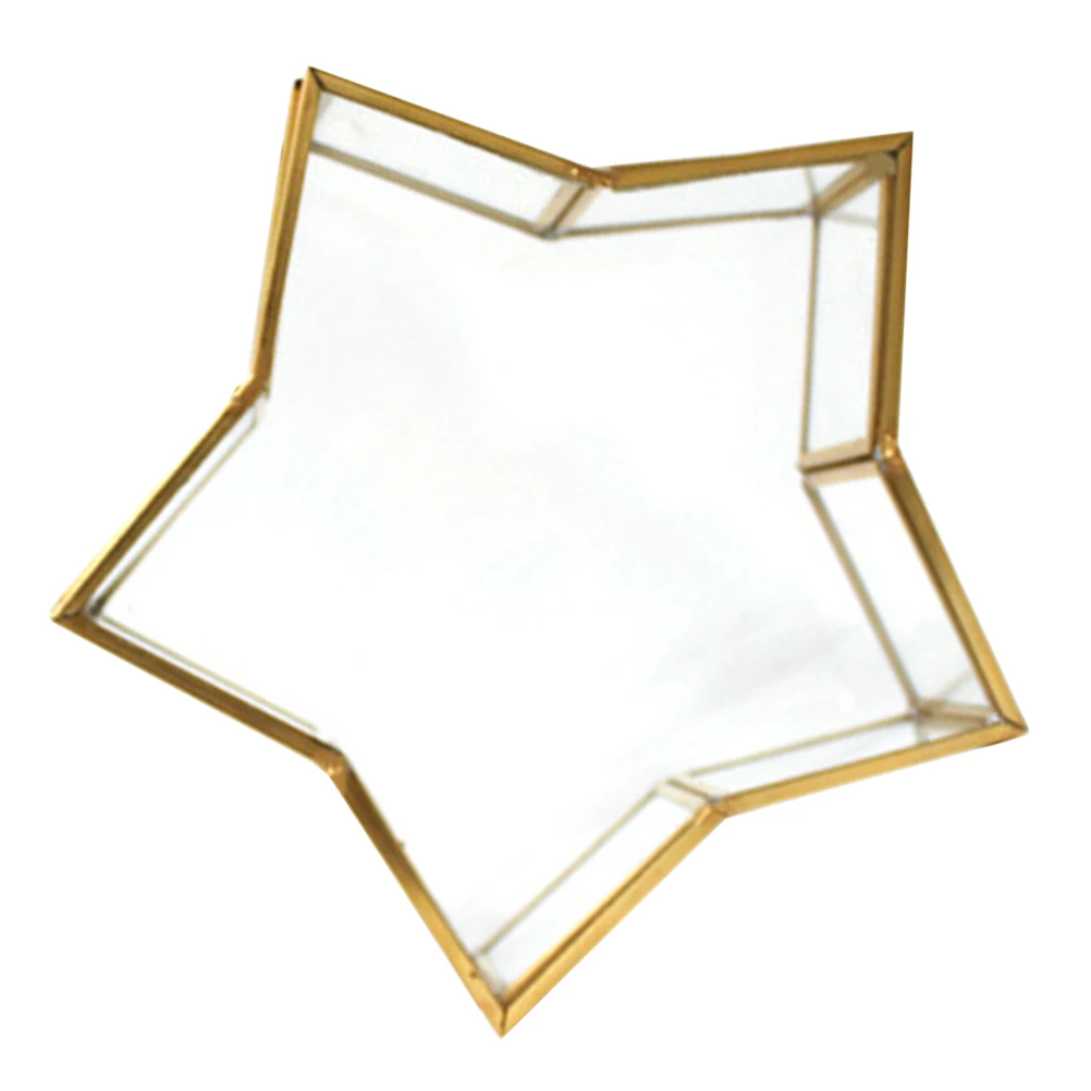 

Elegant Glass Star Jar Jewelry Storage Organizer Wishing Bottle Keepsake Box for Travel Desktop Use Special Occasions